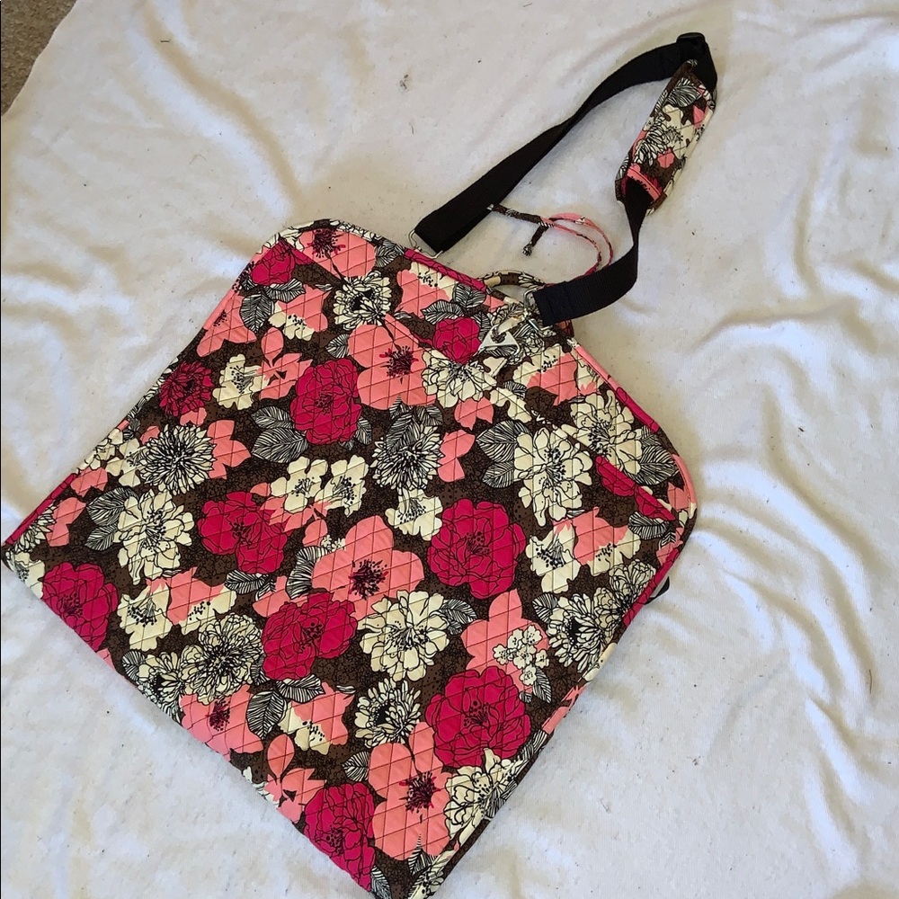 Vera Bradley MOCHA ROUGE Pink and Brown Floral Quilted garment suit Bag - Picture 5 of 7